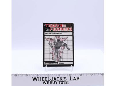 Snarl Action Figure Instruction Manual Booklet 1985 Hasbro G1 Transformers