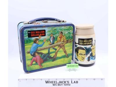 The Six Million Dollar Man Metal Lunchbox W/THERMOS Aladdin 1974 Vintage