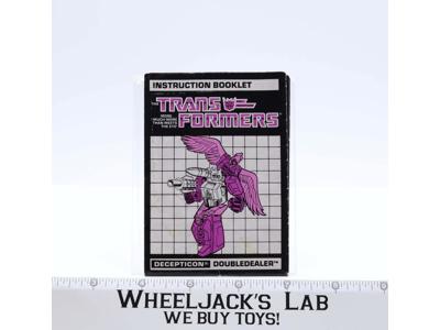 Doubledealer Instruction Manual Booklet 1987 Hasbro G1 Transformers