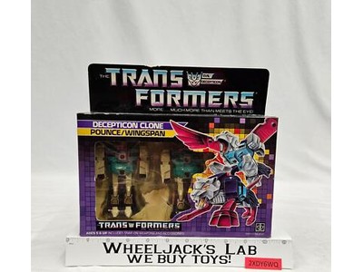 Pounce & Wingspan W/BOX & INSERT 100% Complete Vintage G1 Transformers Figure
