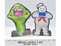 Marshmallow & Slimer The Real Ghostbusters 1980's Kenner Cardboard Cutouts