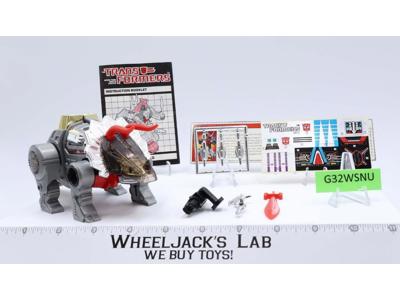Slag 100% Complete UNUSED STICKES 1985 Vintage G1 Transformers Triceratops