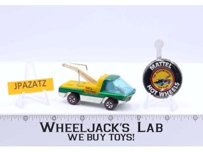 The Heavyweights Tow Truck Green Hot Wheels 1969 Redline Mattel RL w/ Button