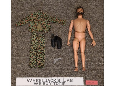 Land Adventurer Flocked Brown Hair Beard 12" GI Joe Hasbro 1974 Vintage Figure