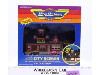 #6468 Train Station Micro Machines City Scenes 1989 Galoob Vintage NEW MIB