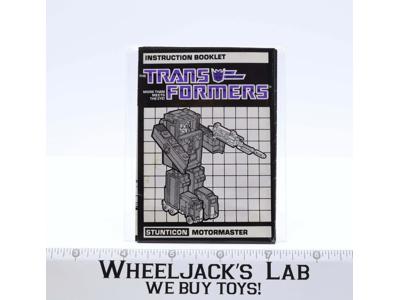 Motormaster Instruction Manual Booklet 1985 Hasbro G1 Transformers