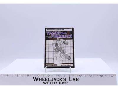 Onslaught Action Figure Vintage Instruction Manual Booklet 1986 G1 Transformers