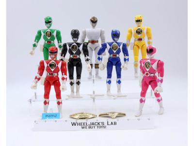 Lot of 7 Power Rangers 1993 1994 8" Bandai Action Figures + Accessories