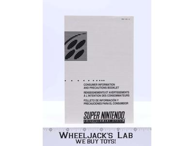Super Nintendo SNES Consumer Information and Precautions Booklet Only SNS-USA-4