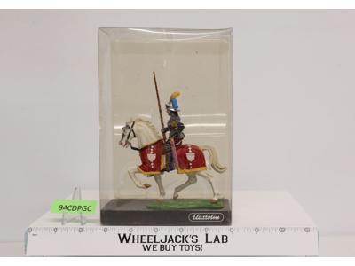 Knight on White Horse Vintage Toy Soldier Elastolin by Preiser 6" NIB #7290
