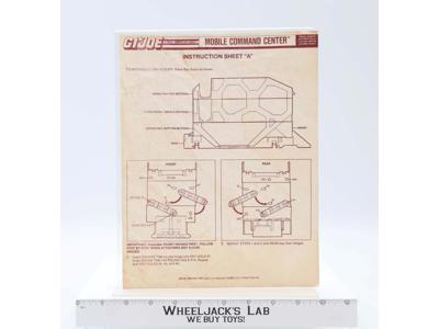 Mobile Command Center Sheet A 1987 ORIGINAL Instructions / Blueprints G.I. Joe