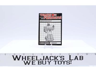 Camshaft Instruction Manual Booklet 1984 Hasbro G1 Transformers Action Figure