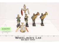 WWII German Soldiers (4) 3" Elastolin Lineol Marching Army Band Tuba