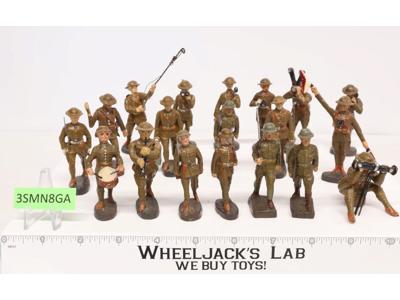 WWII German Soldiers (19) Toy Soldiers 2.75 to 3.5" Marching Horn Spy Elastolin