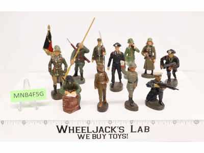 (12) Misc. Soldiers 3" Elastolin Vintage Germany Holding Flag Crouching Firing