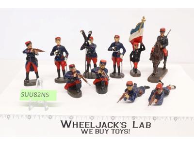 WWI French Soldiers Lot (10) Toy Soldier Elastolin 2" to 4"