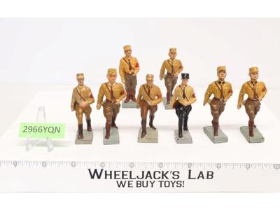 WWII Lineol Soldiers Lot (8) Toy Soldier Elastolin 3"
