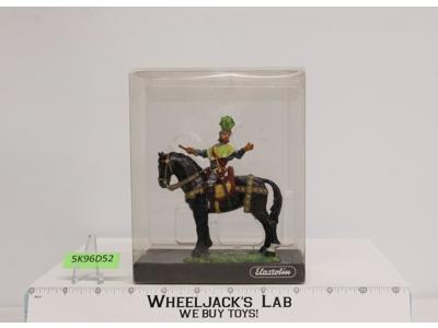 Knight on Black Horse Vintage Toy Soldier Elastolin by Preiser 5" NIB #7323