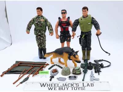 Lot of 3 G.I. Joe 12" Action Figures + Accessories 1990s-2000s Hasbro