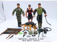 Lot of 3 G.I. Joe 12" Action Figures + Accessories 1990s-2000s Hasbro