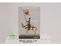 Mounted Knight White Horse Vintage Toy Soldier Elastolin by Preiser 7" NIB #7325