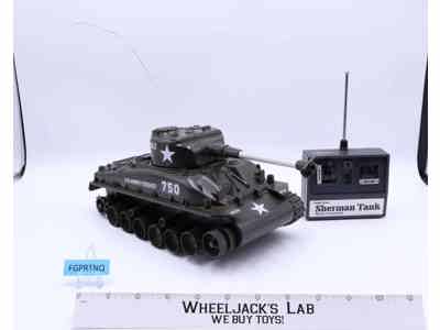 Remote Controlled Sherman Tank W/Remote Control Radio Shack Action Figure