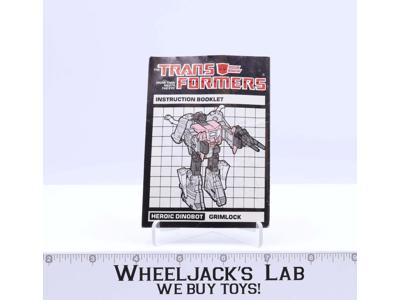 Grimlock Instruction Manual Booklet 1985 Hasbro G1 Transformers