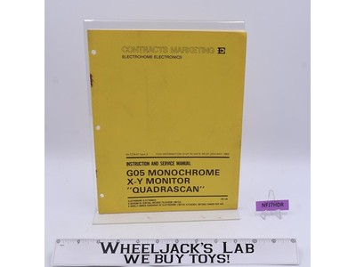 Electrohome G05 Monochrome X-Y Monitor Quadrascan Service Manual Vtg TM-146