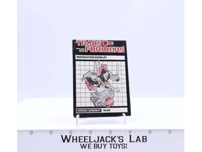 Slag Figure Instruction Manual Booklet 1984 G1 Transformers