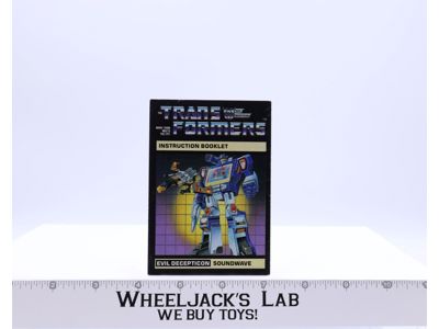 Soundwave Action Figure Instruction Manual Booklet 1984 Hasbro G1 Transformers