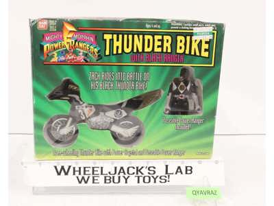 Thunder Bike W/Black Ranger Complete MMPR Power Rangers 1994 Bandai Vehicle