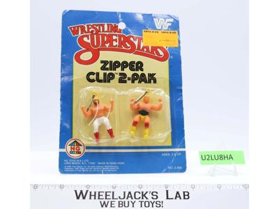 Wrestling Superstars Zipper Clip 2-Pk HG Toys 1985 Titan Sports NEW MOSC SEALED