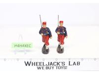 WWI French Marching Soldiers Lot (2) Toy Soldier Elastolin 3"