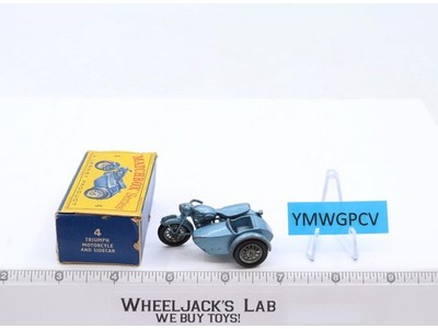 Triumph Motorcycle & Sidecar Matchbox Series 4 w/ Box Lesney Vtg 1960's England