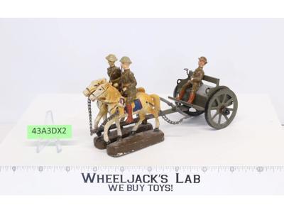 Elastolin Horse Drawn Cart Soldiers Britains Toys Miniatures Japan Compostion