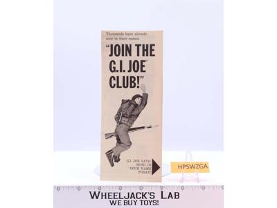 Join The GI Joe Club Membership Extras Insert GI Joe Original 1964 Vintage