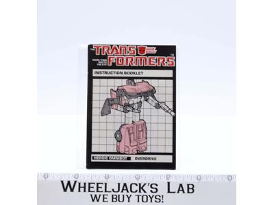 Overdrive Instruction Manual Booklet 1984 Hasbro G1 Transformers