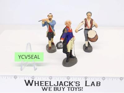 (3) Revolution Soldiers George Washington 2.75" Elastolin Marching Band Dummer