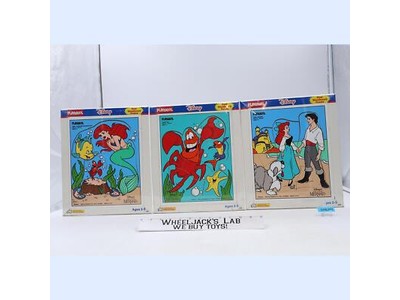 Lot of 3 Frame-Tray Puzzles The Little Mermaid Disney Golden Vintage NEW SEALED