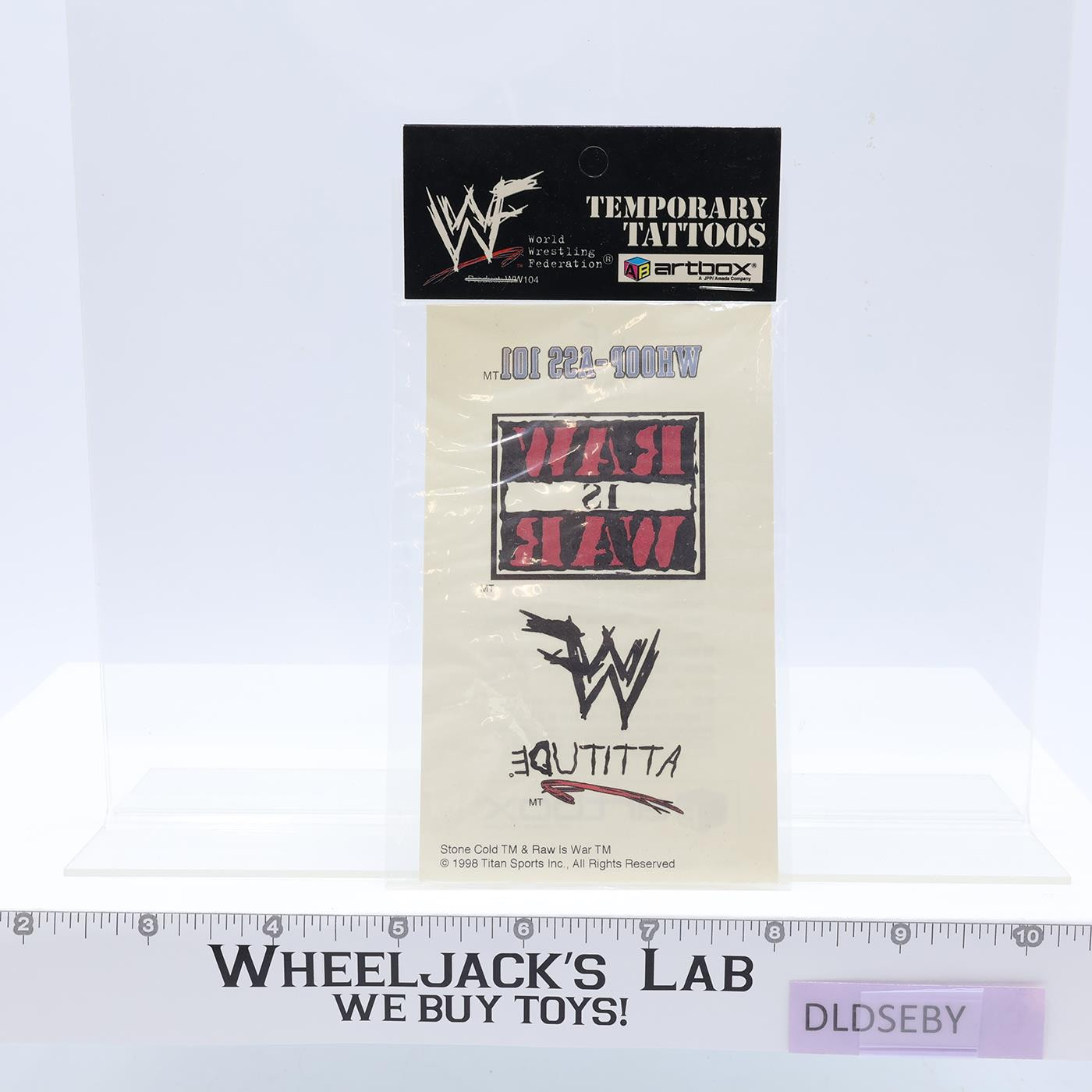 Stone Cold & Raw Is War WWF Temporary Tattoos 1998 Artbox NEW SEALED