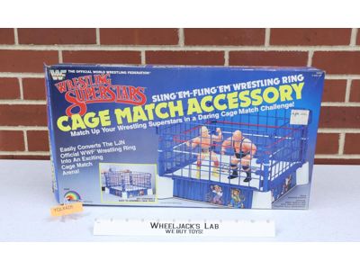 Sling EM Fling EM Cage Match Accessories 100% Complete WWF LJN Wrestling