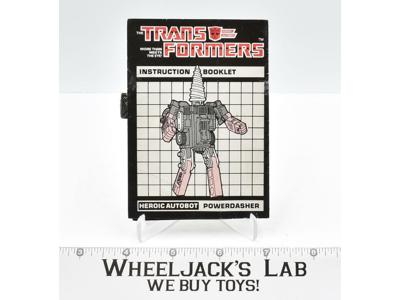 Powerdasher Drill Action Figure Instruction Manual Booklet 1985 G1 Transformers
