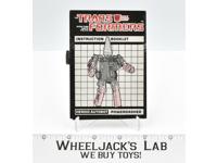 Powerdasher Drill Action Figure Instruction Manual Booklet 1985 G1 Transformers