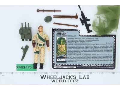 Ambush V1 100% Complete G.I. Joe 1990 Hasbro Vintage Action Figure