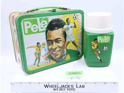 Pele Soccer Player Metal Lunchbox W/Thermos 1975 Thermos