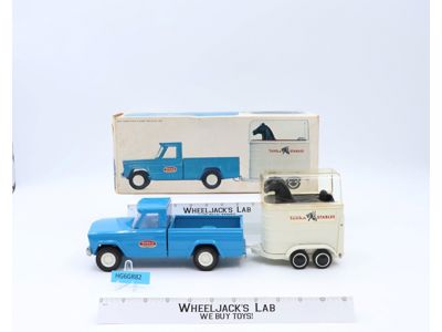 Blue Pickup & White Horse Trailer W/Original Box Mini-Tonka 1082 Vintage Figure