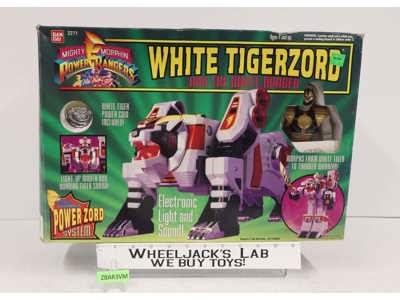 White Tigerzord W/Ranger 100% Complete Power Rangers 1994 Bandai Action Figure