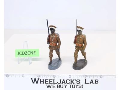 (2) Soldiers 3" Marching w/ Weapons Backpacks Elastolin Germany