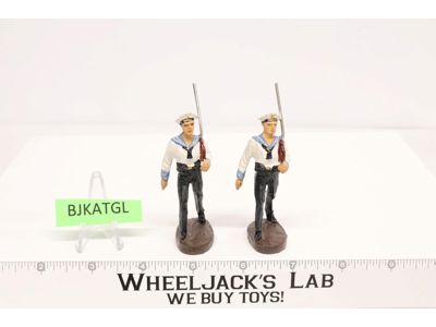 German Soldiers Sailors (2) 3" Elastolin Marching Vintage