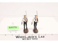 German Soldiers Sailors (2) 3" Elastolin Marching Vintage
